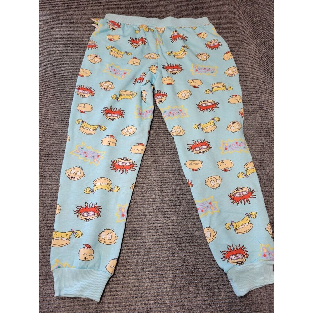 Nickelodeon‎ Rugrats Pajama Pants Aqua Spa Blue Joggers Sleepwear Small NWT - Picture 6 of 8